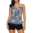 thumbnail image 1 of Patlollav Womens Tankini Swimsuit Flowy Swimwear Two Piece Bathing Suits Swim Tank Top with Boyshorts, 1 of 5