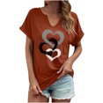 thumbnail image 1 of Patlollav Womens Tops Ladies Fashion Print Casual V-Neck Short Sleeve Loose T-Shirt Tops, 1 of 6