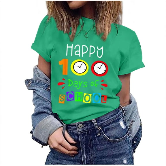 Patlollav Womens Tops Ladies Multi-Color Short Sleeve T-Shirt Graphic Print Tops