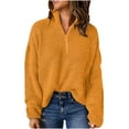 thumbnail image 1 of Patlollav Womens Tops Sexy Solid Color Long Sleeve V-Neck Ruched Pullover Blouse, 1 of 6