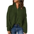 thumbnail image 1 of Patlollav Womens Tops Sexy Solid Color Long Sleeve V-Neck Ruched Pullover Blouse, 1 of 6