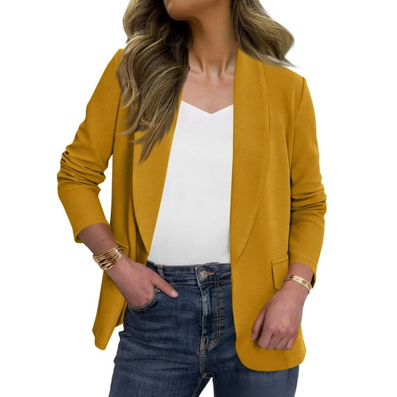 Otvok Blazer Women's Fall Long Sleeve Cardigan Collared Casual Open Front Jacket Coats Winter Fashion Clothes