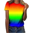 thumbnail image 1 of Patlollav Womens Tshirts Under $10, Tee for Women Short Sleeve Tops Casual Loose Colorful Print Summer Ladies Multicolor T-Shirts, 1 of 6