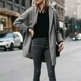 thumbnail image 1 of Patlollav Womens Turndown Neck Jackets Winter Qutwear Pocket Gradient Solid Long Sleeve Outwear, 1 of 6