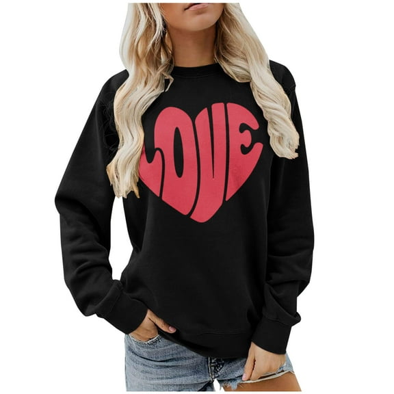 Patlollav Womens Valentine's Day Long Sleeve Sweatshirts