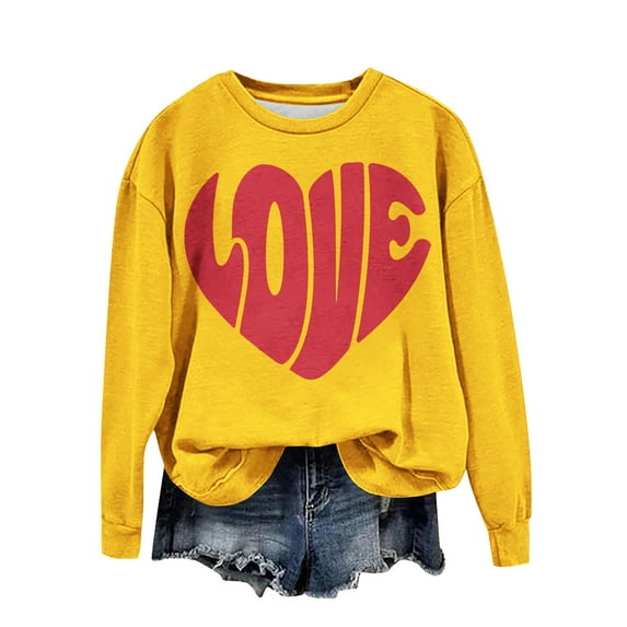 Patlollav Womens Valentine's Day Long Sleeve Sweatshirts