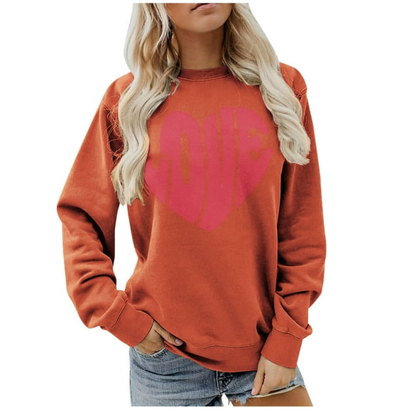 Patlollav Womens Valentine's Day Long Sleeve Sweatshirts