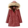thumbnail image 1 of Patlollav Womens Warm Long Coat Hoodies Jacket Slim Winter Parkas Outwear Tops with Pockets, 1 of 6
