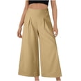 thumbnail image 1 of Patlollav Womens Wide Leg Pants Elastic High Waisted Casual Solid Color Trousers Work Suit Pants with Pockets, 1 of 6