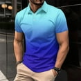 thumbnail image 1 of Otvok Mens Casual Button Down Shirts Short Sleeve Gradient Color Shirt Summer Tops Blouse, 1 of 6