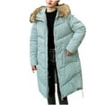thumbnail image 1 of Patlollav Womens Winter Fashion Tooling Long Slim Hooded Cotton Jacket Coat, 1 of 6
