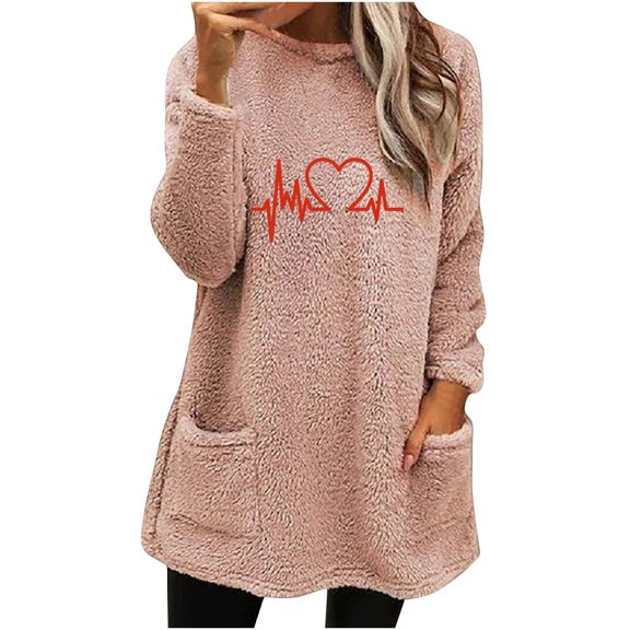 Patlollav Womens Winter Tops,Ladies Warm Long Sleeve Blouse