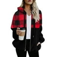thumbnail image 1 of Patlollav Womens Zipper Pullover Tops Long Sleeve Hooded Blouse Sweatshirt Red S, 1 of 6