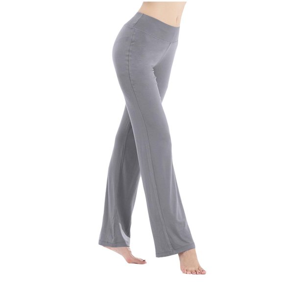 Patlollav Yoga Pants Womens High Waist Wide Leg Pants Workout Out Leggings Casual Trousers