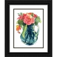 thumbnail image 1 of Paton, Julie 12x14 Black Ornate Wood Framed with Double Matting Museum Art Print Titled - Bright Rose Bouquet I, 1 of 4