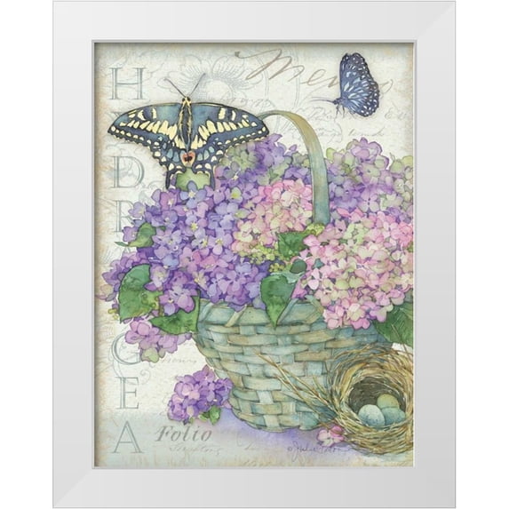 Paton, Julie 12x14 White Modern Wood Framed Museum Art Print Titled - Hydrangea Folio