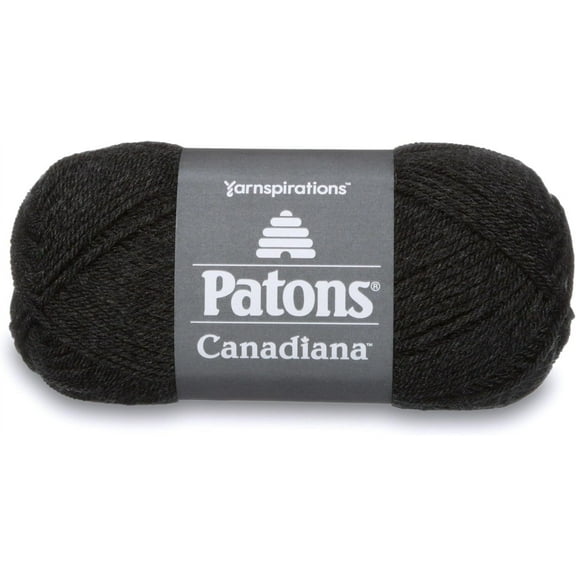Patons Canadiana Dark Gray Mix Yarn - 6 Pack of 3.5oz/100g - Acrylic - 4 Medium - 205 Yards - Knitting/Crochet