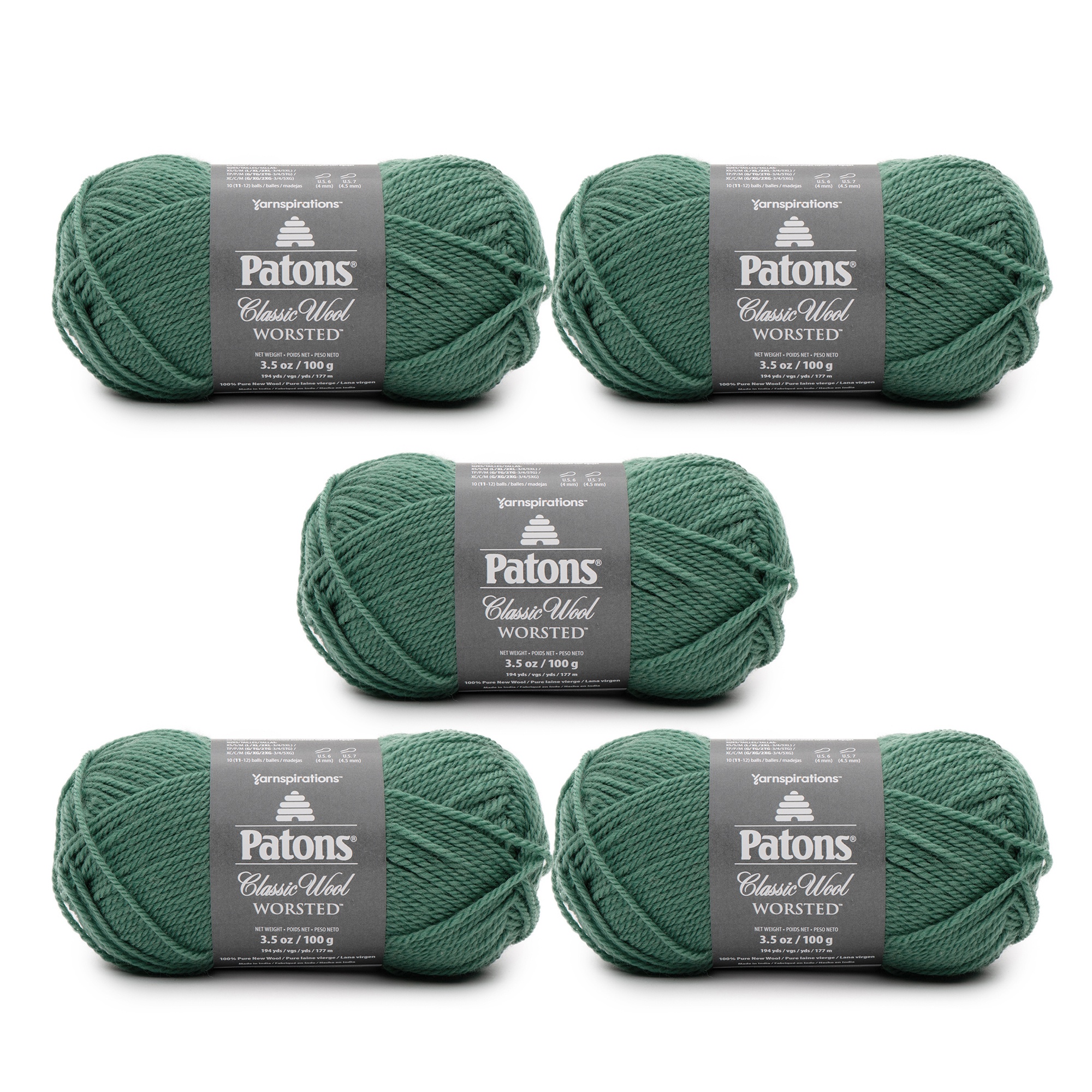 Patons Classic Wool Rich Grass Yarn Pack of Wool