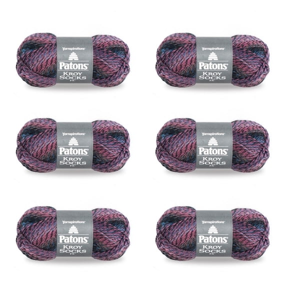 Patons Kroy Socks FX Cameo Colors Yarn - 6 Pack of 1.75oz/50g - Blended Fiber - 1 Super Fine - 166 Yards - Knitting/Crochet