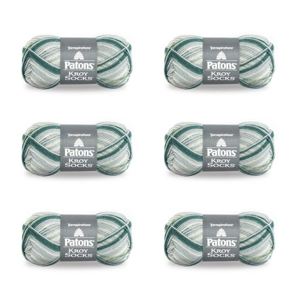 Patons Kroy Socks Landscape Stripes Yarn - 6 Pack of 1.75oz/50g - Blended Fiber - 1 Super Fine - 166 Yards - Knitting/Crochet