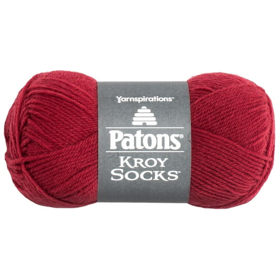 Patons Kroy Socks Red Yarn - 6 Pack of 1.75oz/50g - Blended Fiber - 1 Super Fine - 166 Yards - Knitting/Crochet