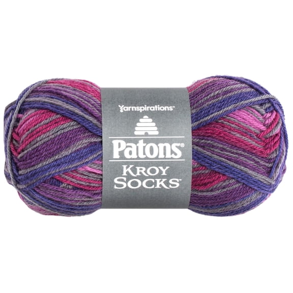 Patons Kroy Socks Yarn-Purple Haze Stripes