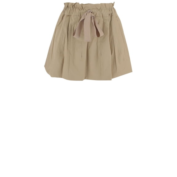 Patou Beige Organic Cotton Drawstring Skirt (Women's)