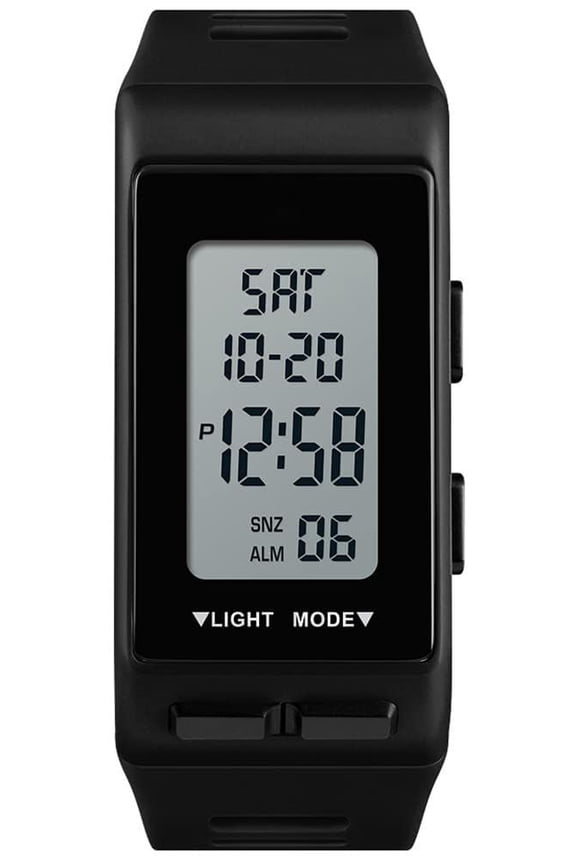 Unisex Digital Sports Watch, Large Number Rectangle Dial, Day Date Display, Alarm Stopwatch, Water Resistant Outdoor Casual Wristwatch for Men and Women