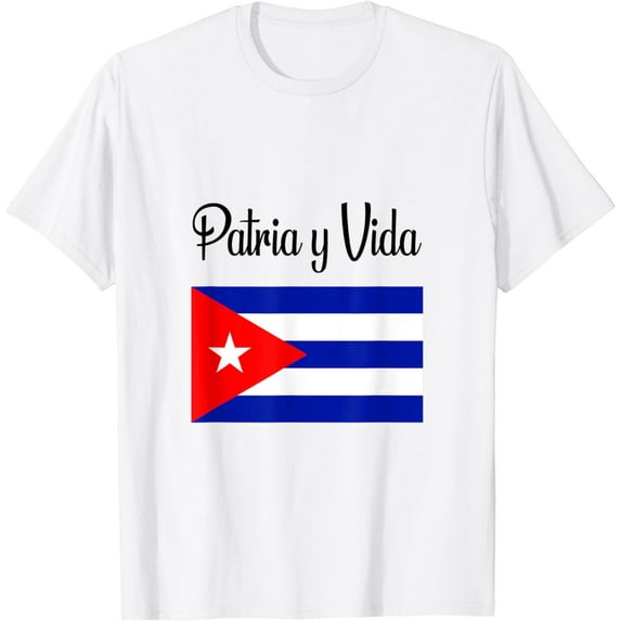 Patria y Vida Free Cuba Libre Cuba Flag Bandera White Gift T-Shirt