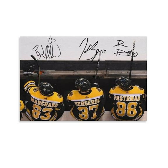 Patrice Bergeron Brad Marchand David Pastrnak Bruins Poster Home Decor Poster Wall Art Hanging Picture Print Bedroom Decorative Painting Posters Room Aesthetic 12x18inch(30x45cm)
