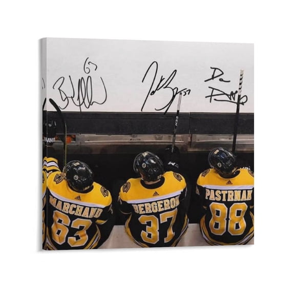 Patrice Bergeron Brad Marchand David Pastrnak Poster Gifts Canvas Painting Poster Wall Art Decorative Picture Prints Modern Decor 28x28inch(70x70cm)