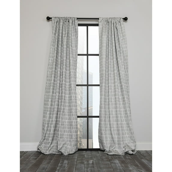 -Patrice Blackout Thermal Rod Pocket Curtain Single Panel, 52 by 63-Inch, Gray Gray 52"x108" 108 Inches