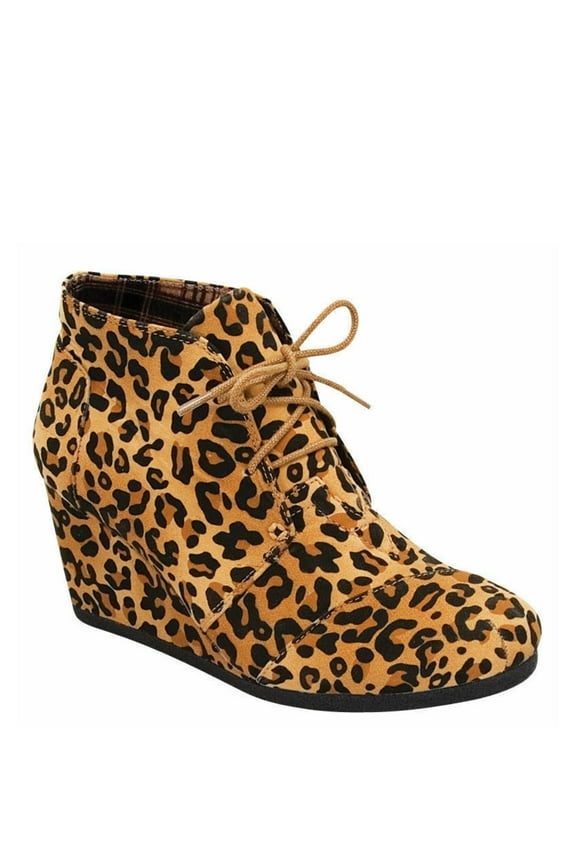 Patricia-1 Women's Casual Oxford Ankle Booties Lace up Low Wedge Shoes