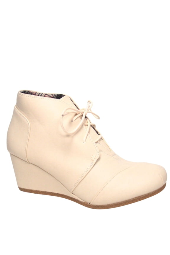 Patricia-1 Women's Casual Oxford Ankle Booties Lace up Low Wedge Shoes