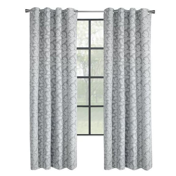 Thermaplus Patricia 100% Blackout Grommet Curtain Panel 52 x 108 in Silver