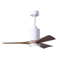 thumbnail image 1 of Patricia-3 three-blade ceiling fan in Gloss White finish with 42” solid walnut tone blades and dimmable LED light kit&nbsp;, 1 of 7