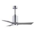 thumbnail image 1 of Patricia-3 three-blade ceiling fan in Polished Chrome finish with 42” solid barn wood tone blades and dimmable LED light kit&nbsp;, 1 of 7