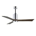 thumbnail image 1 of Patricia-3 three-blade ceiling fan in Polished Chrome finish with 52” solid walnut tone blades and dimmable LED light kit&nbsp;, 1 of 7