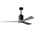 thumbnail image 1 of Patricia-3 three-blade ceiling fan in Textured Bronze finish with 60” solid barn wood tone blades and dimmable LED light kit&nbsp;, 1 of 7