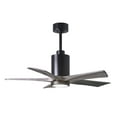 thumbnail image 1 of Patricia-5 five-blade ceiling fan in Matte Black finish with 42” solid barn wood tone blades and dimmable LED light kit&nbsp;, 1 of 7