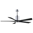 thumbnail image 1 of Patricia-5 five-blade ceiling fan in Polished Chrome finish with 60” solid matte black wood blades and dimmable LED light kit&nbsp;, 1 of 7