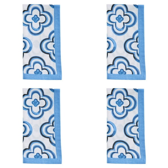Patricia Heaton Home Blue Geo Printed Napkin Set of 4