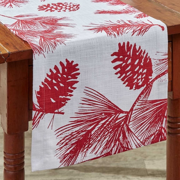 Patricia Heaton Home Cranberry Pinecone Table Runner 13" X 36"