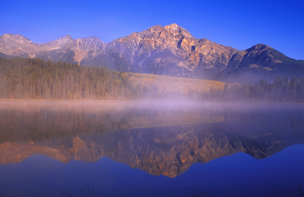 Patricia Lake Pyramid Mountain Jasper National Park Alberta Canada Canvas Art - Carson Ganci Design Pics (34 x 22)