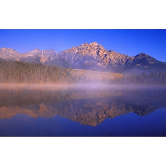 Patricia Lake Pyramid Mountain Jasper National Park Alberta Canada Canvas Art - Carson Ganci Design Pics (34 x 22)