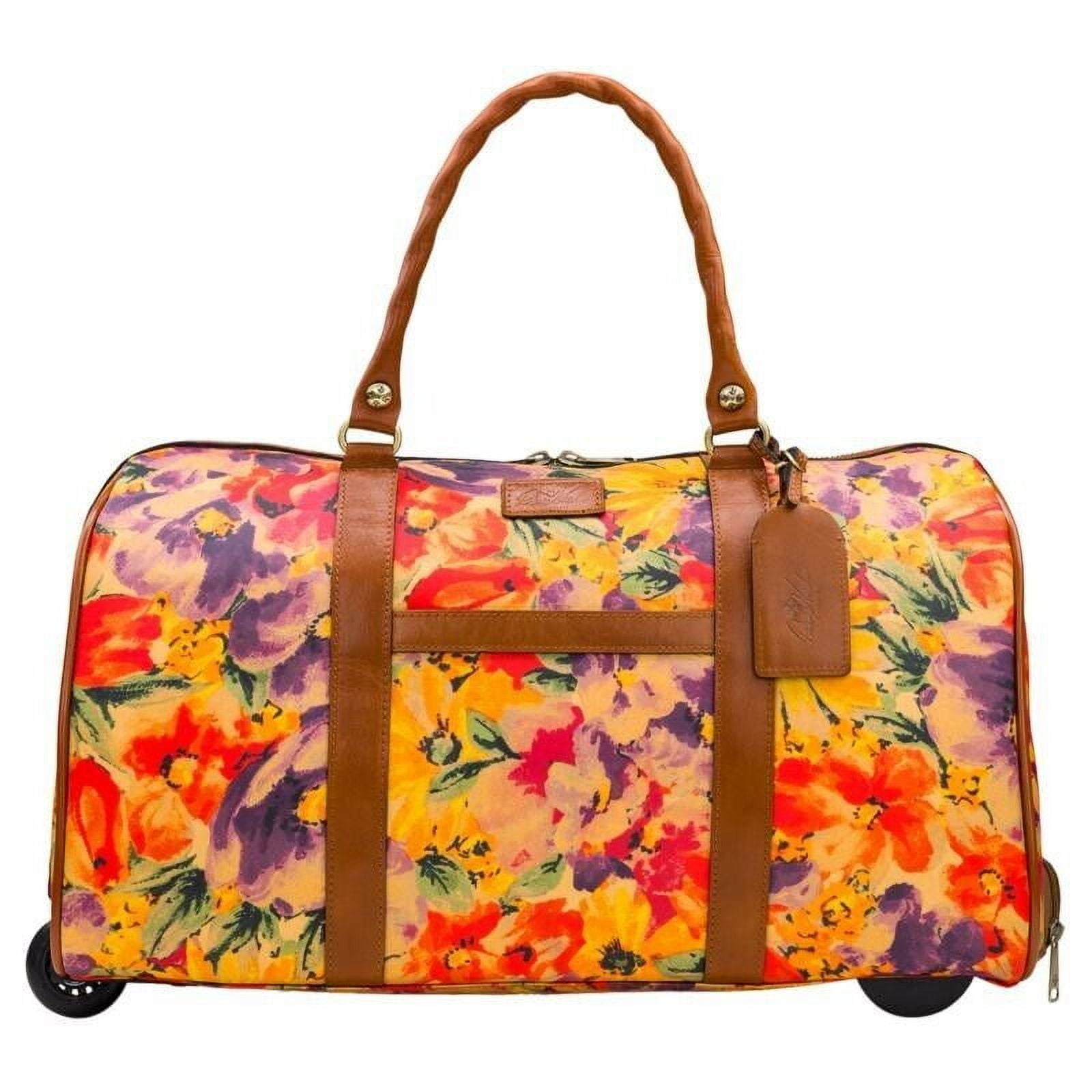 Patricia Nash AVOLA Trolley Weekender Wheeled Duffel Bag Rainforest Walmart