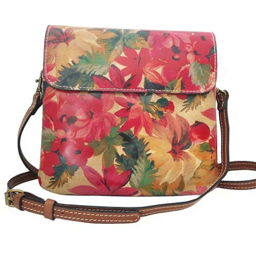 Patricia Nash Balluri Crossbody Spring Multi Printed Leather Small 8"