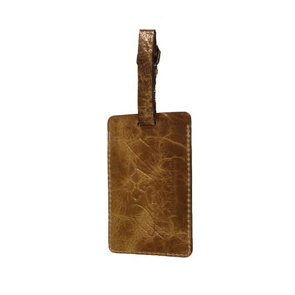 Patricia Nash Bronze Metallic Bagagli Leather Luggage Tag OSFA