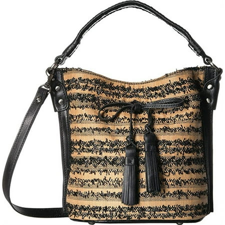 Patricia Nash Ebbe Woven Straw Otavia Bucket Bag Black
