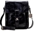 thumbnail image 1 of Patricia Nash LARI Leather Flap Crossbody Bag ~ Black MSRP $199, 1 of 6